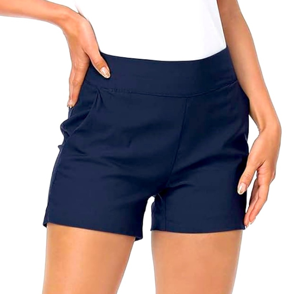 HDE chino navy blue pull on stretch shorts size small